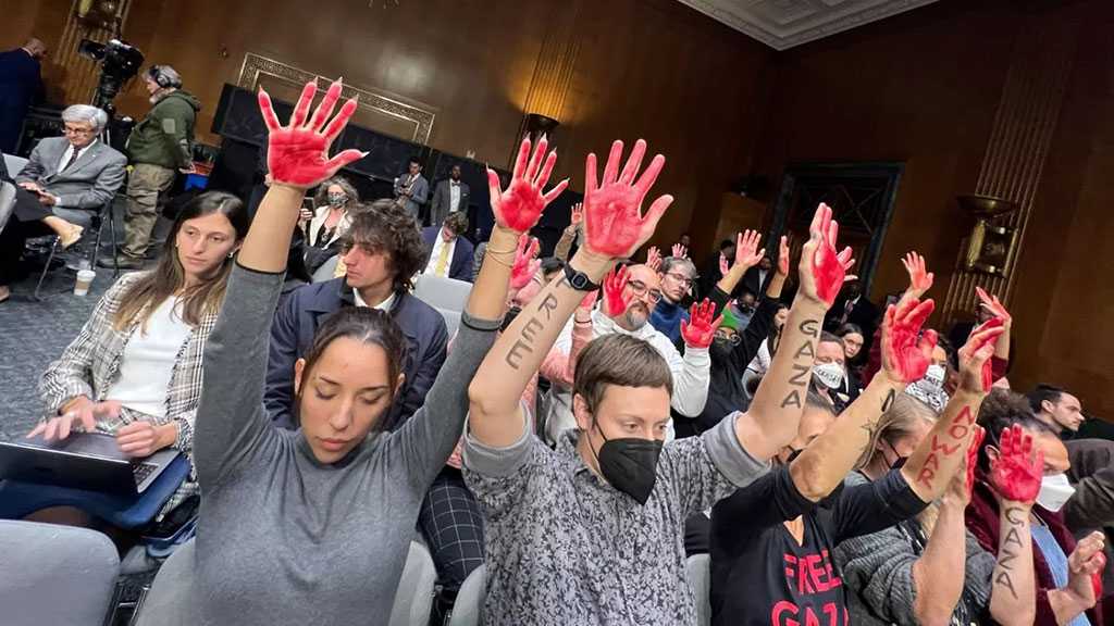 Protesters Heckle Blinken At Hearing Over US Aid to “Israel”