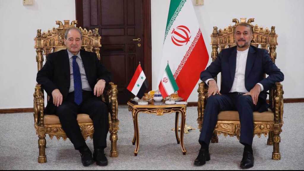 Iran, Syria Share Stance on Need to End “Israeli” Genocide in Gaza