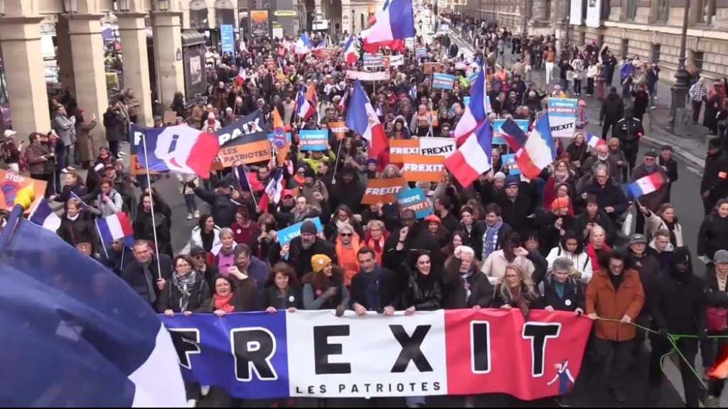 ‘Frexit’ Rally Erupts as Protesters Rip Down EU Flag