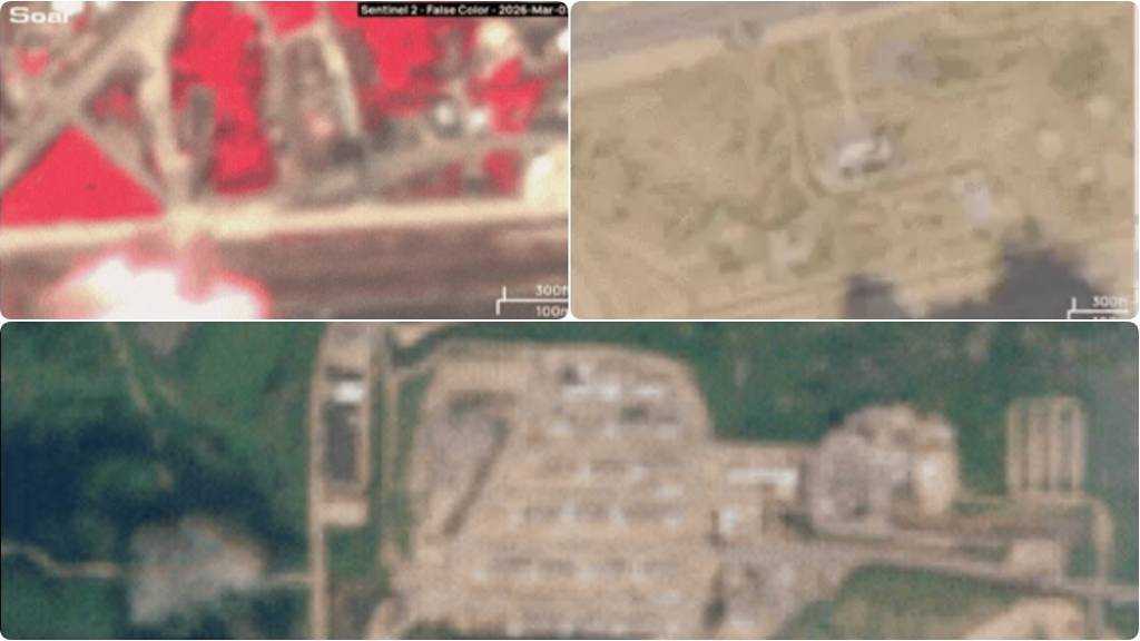 Satellite Images Reveal Level of Destruction in “Israeli” Bases