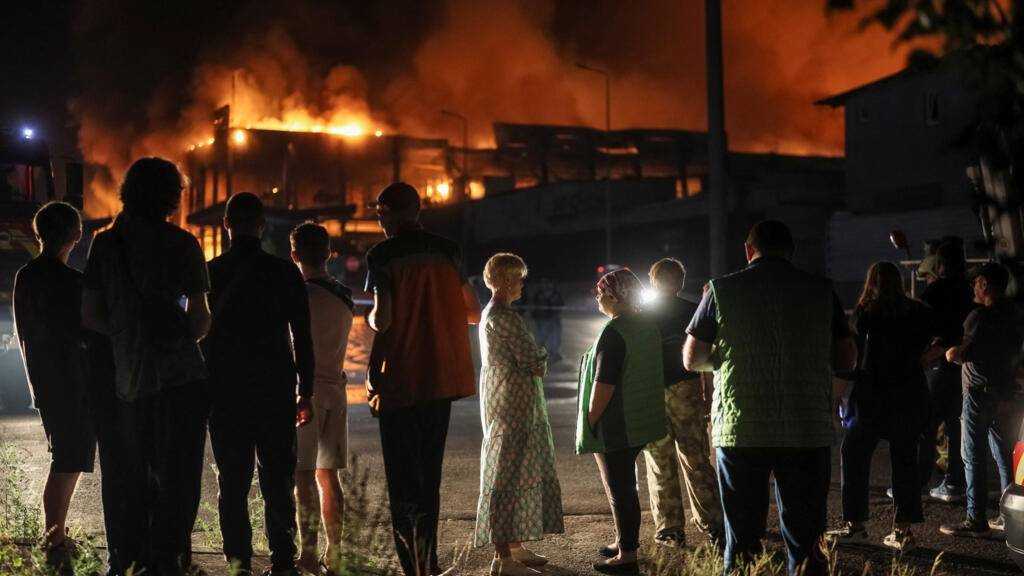 Russian Missiles Rock Kiev, Warehouses Ablaze