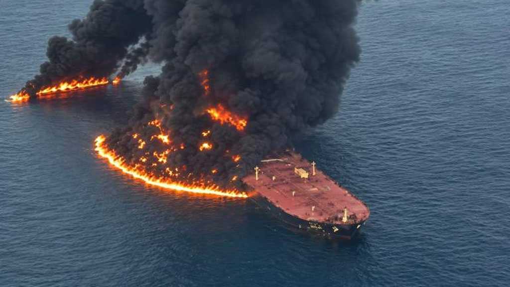 IRG Navy: Tanker Catches Fire After Striking Mine on Unauthorized Hormuz Route